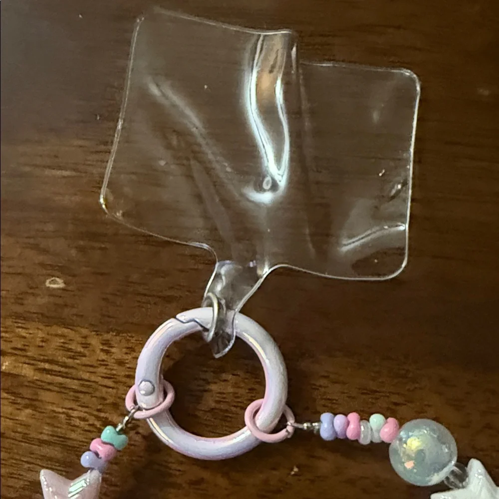 Pastel Beaded keychain with Character Charm‎
